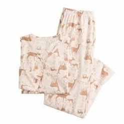 Women's LC Lauren Conrad Long Sleeve Henley Pajama Top & Pajama Pants Sleep Set Wine Forest Ditsy -LC Lauren Conrad Shop unnamed file 1006