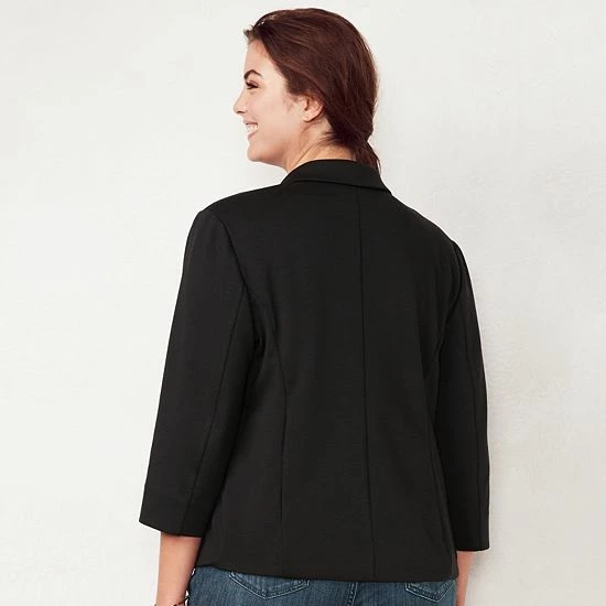 Plus Size LC Lauren Conrad Fitted Ponte Blazer 2 Plus Size LC Lauren Conrad Fitted Ponte Blazer - Image 2