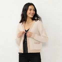 Women's LC Lauren Conrad Metallic Cardigan Sweater Princess Lavender -LC Lauren Conrad Shop unnamed file 1097