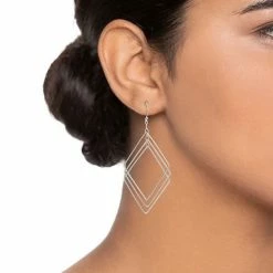 LC Lauren Conrad Geometric Nickel Free Drop Earrings Silver Tone -LC Lauren Conrad Shop unnamed file 1102