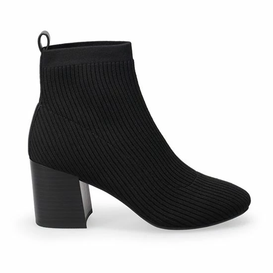 LC Lauren Conrad Lithops Women's Knit Ankle Boots Black 2 LC Lauren Conrad Lithops Women's Knit Ankle Boots Black - Image 2