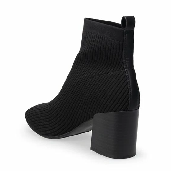 LC Lauren Conrad Lithops Women's Knit Ankle Boots Black 3 LC Lauren Conrad Lithops Women's Knit Ankle Boots Black - Image 3