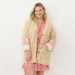 Plus Size LC Lauren Conrad Elongated Cardigan Bare Linen -LC Lauren Conrad Shop unnamed file 1137
