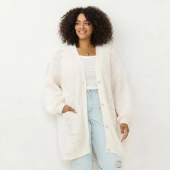 Plus Size LC Lauren Conrad Elongated Cardigan Bare Linen -LC Lauren Conrad Shop unnamed file 1138