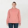 Plus Size LC Lauren Conrad Lounge Pleated Hoodie Pink Sheraton