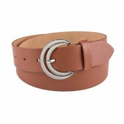 Women's LC Lauren Conrad Crescent Cut-Out Retro Buckle Belt In Regular & Plus Brown