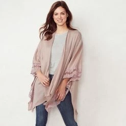 Women's LC Lauren Conrad Lace-Trimmed Ruana Pink -LC Lauren Conrad Shop unnamed file 1209