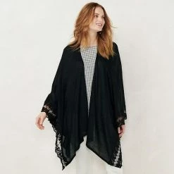 Women's LC Lauren Conrad Lace-Trimmed Ruana Pink -LC Lauren Conrad Shop unnamed file 1210