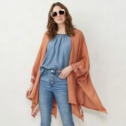 Women's LC Lauren Conrad Lace-Trimmed Ruana Pink -LC Lauren Conrad Shop unnamed file 1213