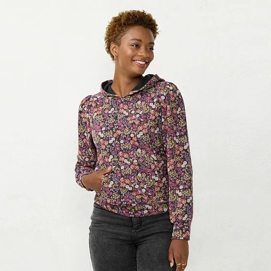 Petite LC Lauren Conrad Pleated French Terry Hoodie Crafted Butterfly 3 Petite LC Lauren Conrad Pleated French Terry Hoodie Crafted Butterfly - Image 3