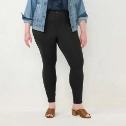 Plus Size LC Lauren Conrad High-Waisted Super Skinny Ponte Pants Black -LC Lauren Conrad Shop unnamed file 1256