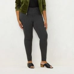 Plus Size LC Lauren Conrad High-Waisted Super Skinny Ponte Pants Black -LC Lauren Conrad Shop unnamed file 1257