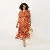 Plus Size LC Lauren Conrad Polka-Dot Ruffle Faux-Wrap Dress