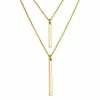 LC Lauren Conrad Multi Row Bar Necklace Gold Tone