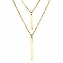 LC Lauren Conrad Multi Row Bar Necklace Gold Tone