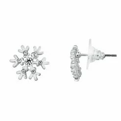 LC Lauren Conrad Snowflake Nickel Free Button Earrings Silver Tone -LC Lauren Conrad Shop unnamed file 1326