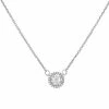 LC Lauren Conrad Dainty Cubic Zirconia Necklace Silver Tone