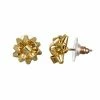 LC Lauren Conrad Gift Wrap Bow Nickel Free Button Earrings Gold Tone