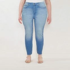 Plus Size LC Lauren Conrad High-Waist Skinny Ankle Jeans Yellow -LC Lauren Conrad Shop unnamed file 1447