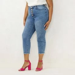 Plus Size LC Lauren Conrad High-Waist Skinny Ankle Jeans Yellow -LC Lauren Conrad Shop unnamed file 1448