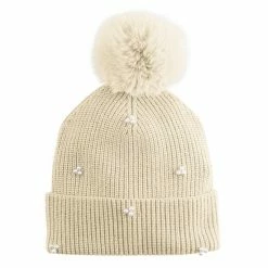 LC Lauren Conrad Simulated Pearl Cluster Pom Beanie Light Gray -LC Lauren Conrad Shop unnamed file 1457