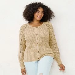 Plus Size LC Lauren Conrad Pointelle Cardigan Angel Mint -LC Lauren Conrad Shop unnamed file 1529