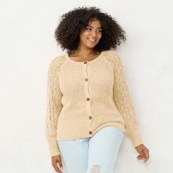 Plus Size LC Lauren Conrad Pointelle Cardigan Angel Mint -LC Lauren Conrad Shop unnamed file 1530