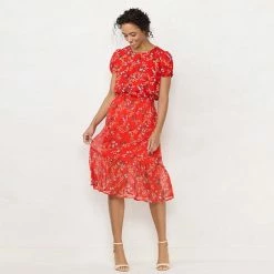 Women's LC Lauren Conrad Rumpled Sleeve Tee Navy Villa Ditzy -LC Lauren Conrad Shop unnamed file 1551