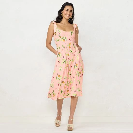 Women's LC Lauren Conrad Corset Body Midi Dress Light Chambray 4 Women's LC Lauren Conrad Corset Body Midi Dress Light Chambray - Image 4