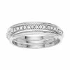 LC Lauren Conrad Stacking Ring Set Silver Tone