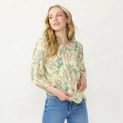 Petite LC Lauren Conrad Flowy Puff Sleeve Top Watercolor Floral -LC Lauren Conrad Shop unnamed file 1575
