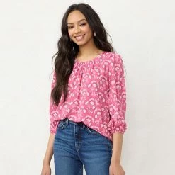 Petite LC Lauren Conrad Flowy Puff Sleeve Top Watercolor Floral -LC Lauren Conrad Shop unnamed file 1576