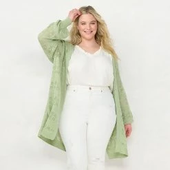 Plus Size LC Lauren Conrad Pointelle Cardigan Wheat English Cream -LC Lauren Conrad Shop unnamed file 1599
