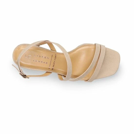 LC Lauren Conrad Emeliah Women's Strappy Sandals Beige 4 LC Lauren Conrad Emeliah Women's Strappy Sandals Beige - Image 4