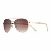LC Lauren Conrad Crux 59mm Aviator Sunglasses Gold Brown