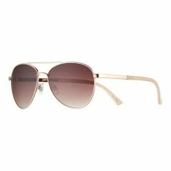 LC Lauren Conrad Crux 59mm Aviator Sunglasses Gold Brown