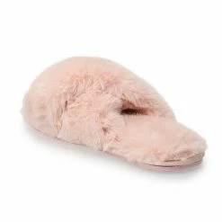 Women's LC Lauren Conrad Cross Faux Fur Slide Slippers Pink -LC Lauren Conrad Shop unnamed file 169