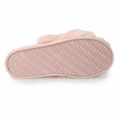 Women's LC Lauren Conrad Cross Faux Fur Slide Slippers Pink -LC Lauren Conrad Shop unnamed file 170