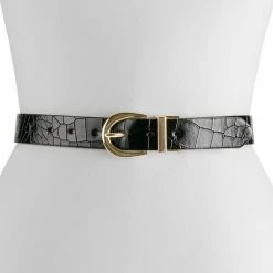 Women's & Plus LC Lauren Conrad Reversible Crocodile Print Stretch Belt