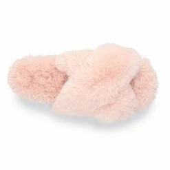 Women's LC Lauren Conrad Cross Faux Fur Slide Slippers Pink -LC Lauren Conrad Shop unnamed file 171
