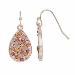 LC Lauren Conrad Pave Teardrop Nickel Free Drop Earrings Pink -LC Lauren Conrad Shop unnamed file 1772