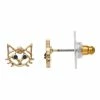 LC Lauren Conrad Cat Nickel Free Button Stud Earrings Gold Tone