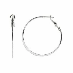 LC Lauren Conrad Classic Hammered Hoop Earrings Silver Tone -LC Lauren Conrad Shop unnamed file 1808