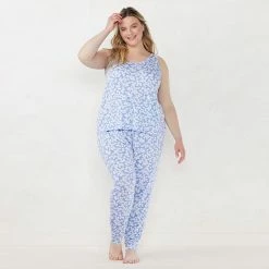 Plus Size LC Lauren Conrad Pajama Tank And Cuffed Pajama Pants Sleep Set Ivory Swirl -LC Lauren Conrad Shop unnamed file 1833