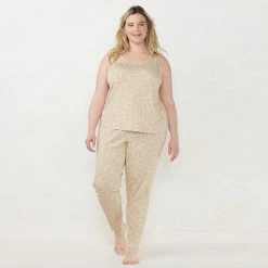 Plus Size LC Lauren Conrad Pajama Tank And Cuffed Pajama Pants Sleep Set Ivory Swirl -LC Lauren Conrad Shop unnamed file 1834