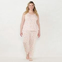 Plus Size LC Lauren Conrad Pajama Tank And Cuffed Pajama Pants Sleep Set Ivory Swirl -LC Lauren Conrad Shop unnamed file 1836