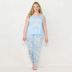 Plus Size LC Lauren Conrad Pajama Tank And Cuffed Pajama Pants Sleep Set Ivory Swirl -LC Lauren Conrad Shop unnamed file 1837