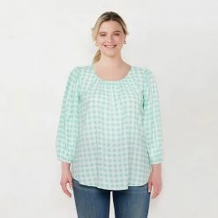 Plus Size LC Lauren Conrad Flowy Puff-Sleeve Popover Top Stone White -LC Lauren Conrad Shop unnamed file 1855