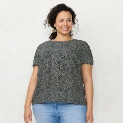 Plus Size LC Lauren Conrad Rumpled Short Sleeve Tee Red Sprigs -LC Lauren Conrad Shop unnamed file 1869