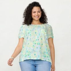 Plus Size LC Lauren Conrad Rumpled Short Sleeve Tee Red Sprigs -LC Lauren Conrad Shop unnamed file 1872